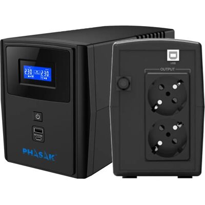 Phasak - PH 7308 Sirius 800VA - 480 W - UPS Phasak - PH 7308 Sirius 800VA - 480 W - UPS