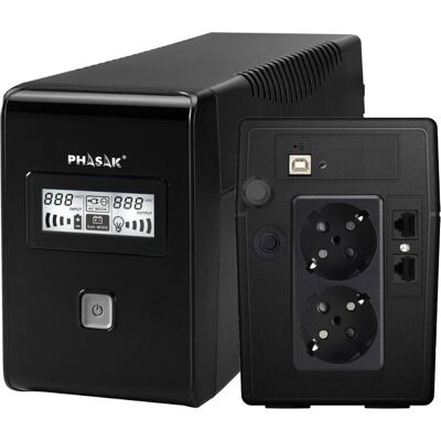 Fonte de Alimentação Ininterrupta Phasak PH 9465 650 VA - Preto Fonte de Alimentação Ininterrupta Phasak PH 9465 650 VA - Preto