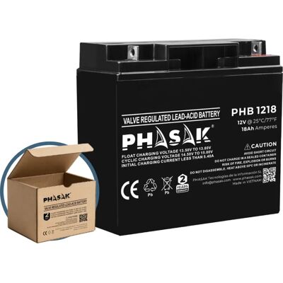 Batería UPS Phasak PHB 1218 - Plomo sellada - 12 V Batería UPS Phasak PHB 1218 - Plomo sellada - 12 V