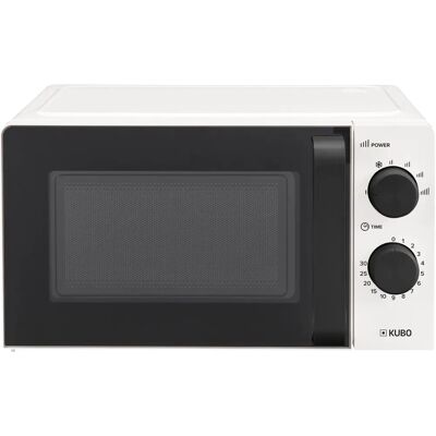 Microondas KUBO KBMWO9564 - 20L - Blanco - Control Mecánico - Sin Parrilla Microondas KUBO KBMWO9564 - 20L - Blanco - Control Mecánico - Sin Parrilla