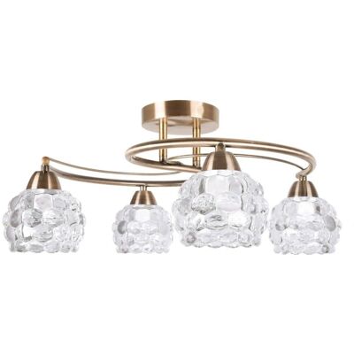 INTERLUSA Lámpara de Techo Tulipa de Vidrio Dorado - Luz de Techo INTERLUSA Lámpara de Techo Tulipa de Vidrio Dorado - Luz de Techo