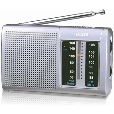 Haeger PR-BIB.001A Draagbare Digitale Zilveren Radio Haeger PR-BIB.001A Draagbare Digitale Zilveren Radio