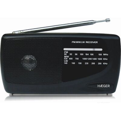Rádio Portátil Preto Haeger PR-TRI.002A Rádio Portátil Preto Haeger PR-TRI.002A
