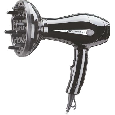 Haeger Perfect Travel Haartrockner - 750 W, Schwarz, Faltbarer Griff - Haartrockner Haeger Perfect Travel Haartrockner - 750 W, Schwarz, Faltbarer Griff - Haartrockner