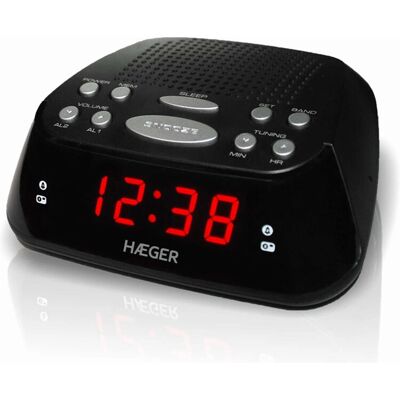 Réveil Numérique Haeger RA-06B.005B - Réveil, Noir, AM/FM, Écran LED Réveil Numérique Haeger RA-06B.005B - Réveil, Noir, AM/FM, Écran LED