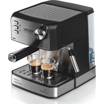 Haeger CM-85B - Nero, Acciaio inossidabile - Macchina per espresso Haeger CM-85B - Nero, Acciaio inossidabile - Macchina per espresso