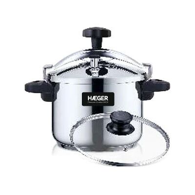 Haeger PC-6SS.019A panela de pressão em aço inox 6L Haeger PC-6SS.019A panela de pressão em aço inox 6L