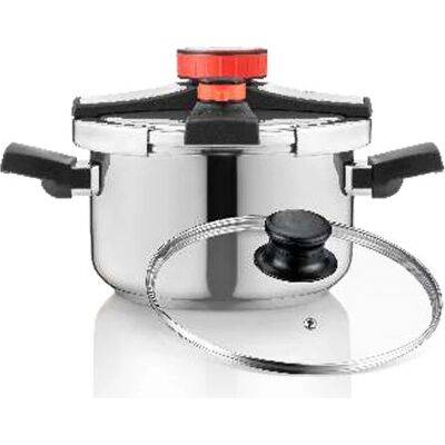 Haeger Aço Inoxidável 6L Panela de Pressão - Easy Lock Haeger Aço Inoxidável 6L Panela de Pressão - Easy Lock