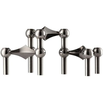 STOFF Nagel Kerzenhalter-Set - 3 Schwarz Chrom Skulpturen STOFF Nagel Kerzenhalter-Set - 3 Schwarz Chrom Skulpturen