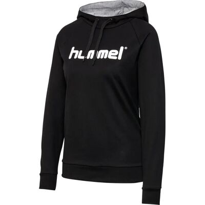Czarna bluza z kapturem hummel - Cotton Logo Sweatshirt dla kobiet Czarna bluza z kapturem hummel - Cotton Logo Sweatshirt dla kobiet