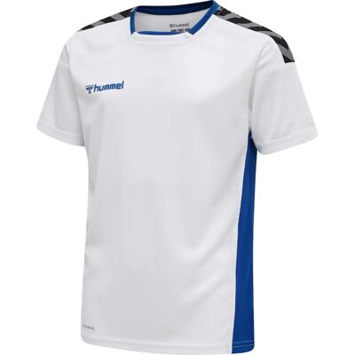 Hummel Unisex Sportshirt - White/Blue - 128 Hummel Unisex Sportshirt - White/Blue - 128