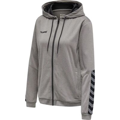 Hummel Hmlauthentic Poly Zip Hoodie Woman - Grey Melange - Hoodies Hummel Hmlauthentic Poly Zip Hoodie Woman - Grey Melange - Hoodies