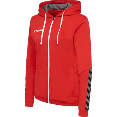 HUMMEL Damen Authentic Poly Zip Hoodie - XS - Red - Sweatshirt HUMMEL Damen Authentic Poly Zip Hoodie - XS - Red - Sweatshirt