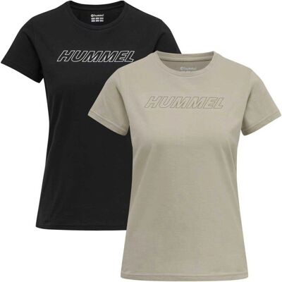 HUMMEL Cali 2πακέτο βαμβακερών T-shirt - Μαύρο/Chateau Grey - T-shirt HUMMEL Cali 2πακέτο βαμβακερών T-shirt - Μαύρο/Chateau Grey - T-shirt
