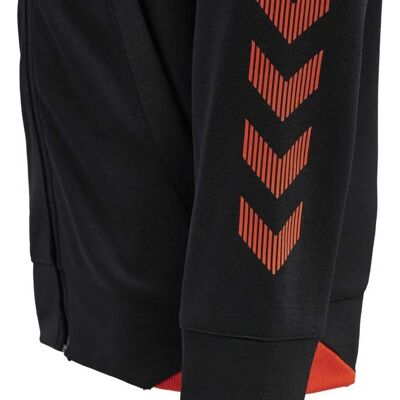 Hummel HMLGG12 Action Zip Hoodie Kids - Schwarz/Kirsch Tomato - Hoodie Hummel HMLGG12 Action Zip Hoodie Kids - Schwarz/Kirsch Tomato - Hoodie