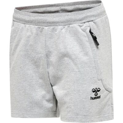 Hummel Hmlmove Shorts in Cotone Donna - Grigio Mélange - S Hummel Hmlmove Shorts in Cotone Donna - Grigio Mélange - S