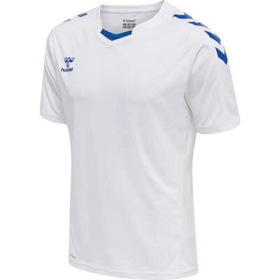 Maglietta Hummel CORE XK POLY S/S - Bianco/Blue vero - Maglietta sportiva Maglietta Hummel CORE XK POLY S/S - Bianco/Blue vero - Maglietta sportiva