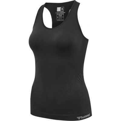 Hummel TIF Seamless Top Womens - Sports Training Fitness Gym Performance Vest Tee Black Hummel TIF Seamless Top Womens - Sports Training Fitness Gym Performance Vest Tee Black