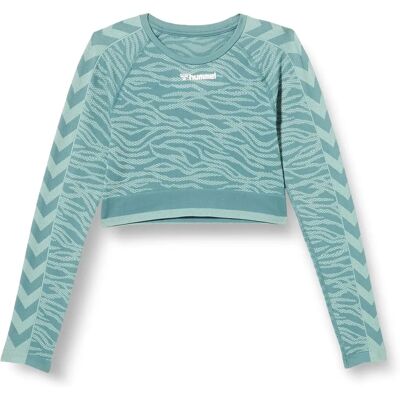 hummel, Modell Saga Seamless Crop Långärm, Blå - T-Shirt hummel, Modell Saga Seamless Crop Långärm, Blå - T-Shirt