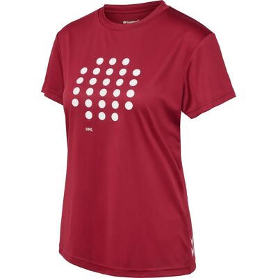 T-shirt de sport Hummel HmlCourt S/S Femme - Rouge, Rose, Rhubarbe T-shirt de sport Hummel HmlCourt S/S Femme - Rouge, Rose, Rhubarbe