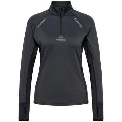 Newline Damen nwlMESA 1/2 ZIP L/S WOMAN - Black Melange - Running Jacket Newline Damen nwlMESA 1/2 ZIP L/S WOMAN - Black Melange - Running Jacket