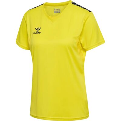 Hummel HmlAutentica Maglietta Donna a Manica Corta - Giallo Fiamma - Maglietta Hummel HmlAutentica Maglietta Donna a Manica Corta - Giallo Fiamma - Maglietta