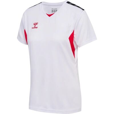 Hummel - Model Hmlauthentic Pl Jersey S/S Woman - White/true Red - Sport T-Shirt Hummel - Model Hmlauthentic Pl Jersey S/S Woman - White/true Red - Sport T-Shirt