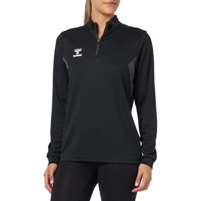HUMMEL Hmlauthentic Felpa Donna Mezza Zip Nero XS HUMMEL Hmlauthentic Felpa Donna Mezza Zip Nero XS