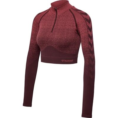 HUMMEL MT Fade Seamless Half Zip - Bitter Chocolate/Mineral Red - Sports Top HUMMEL MT Fade Seamless Half Zip - Bitter Chocolate/Mineral Red - Sports Top