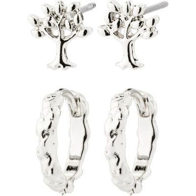 Pilgrim Piper Silber 2-in-1 Ohrring-Set - Damen Pilgrim Piper Silber 2-in-1 Ohrring-Set - Damen
