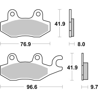 Brembo Silber Sinterbremsschuhe - Hinterradbremse Brembo Silber Sinterbremsschuhe - Hinterradbremse