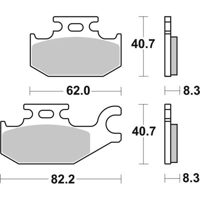 BREMBO Remblokken - 700 KING QUAD Linker voor - Metaal gesinterd BREMBO Remblokken - 700 KING QUAD Linker voor - Metaal gesinterd