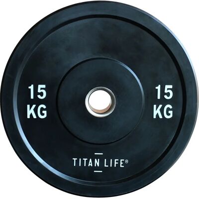 Titan Pro Gummibumperplade - 15 kg til Olympiske stænger Titan Pro Gummibumperplade - 15 kg til Olympiske stænger