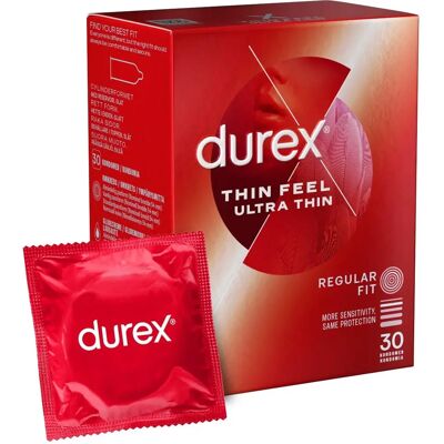 Durex: Feel Ultra Thin Prezerwatywy, 30 szt., Przezroczyste Durex: Feel Ultra Thin Prezerwatywy, 30 szt., Przezroczyste
