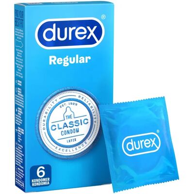 Durex Regular 6 Prezerwatywy - Naturalny lateks Durex Regular 6 Prezerwatywy - Naturalny lateks