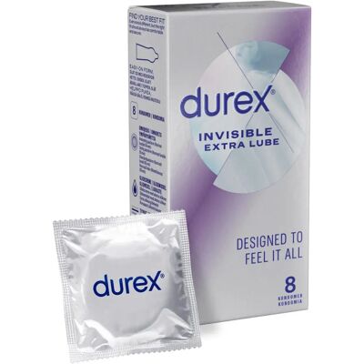 Durex Invisible Extra Lube Kondomit - Herkkä Istuvuus Durex Invisible Extra Lube Kondomit - Herkkä Istuvuus