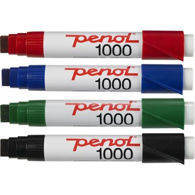 Penol 1000 Permanent Markør - Sort, Skarp spids, Aluminium Penol 1000 Permanent Markør - Sort, Skarp spids, Aluminium