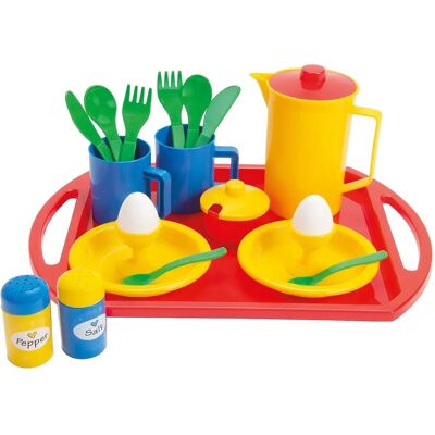 Dantoy - Frühstücks-Set Tablett - gelb-kombi - 21-tlg - Toy breakfast set Dantoy - Frühstücks-Set Tablett - gelb-kombi - 21-tlg - Toy breakfast set