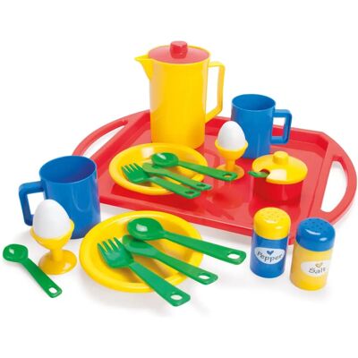 Dantoy - Frühstücks-Set Tablett - gelb-kombi - 21-tlg - Toy breakfast set Dantoy - Frühstücks-Set Tablett - gelb-kombi - 21-tlg - Toy breakfast set