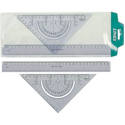 Linex Modell 100414077-NC Transparent Schullineal-Set Linex Modell 100414077-NC Transparent Schullineal-Set