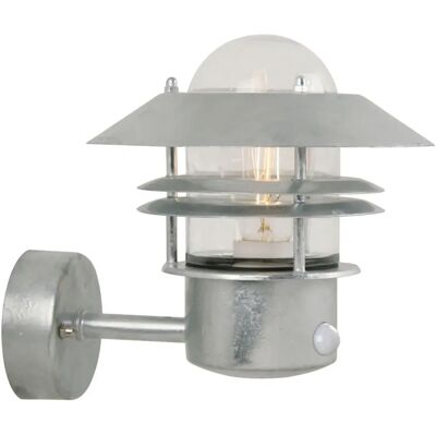 Lampada da Parete Esterno Nordlux Blokhus con Sensore - Zincata, Ø 22cm Lampada da Parete Esterno Nordlux Blokhus con Sensore - Zincata, Ø 22cm