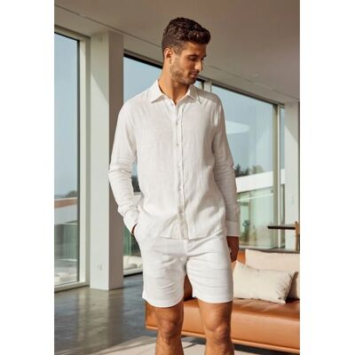 JBS OF DENMARK - Hør/bambusviskose Shorts - Hvid - M - Shorts JBS OF DENMARK - Hør/bambusviskose Shorts - Hvid - M - Shorts