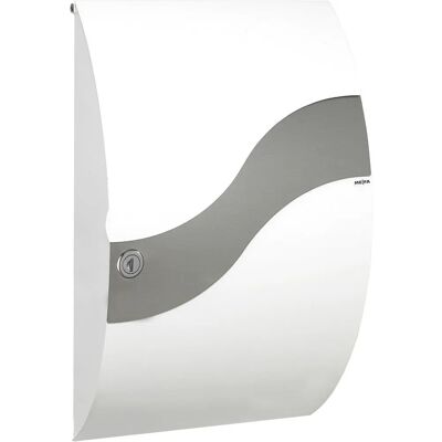 Buzón de Pared Moderna ME-FA 630 Wave Acero Inoxidable Blanco - La carta Buzón de Pared Moderna ME-FA 630 Wave Acero Inoxidable Blanco - La carta