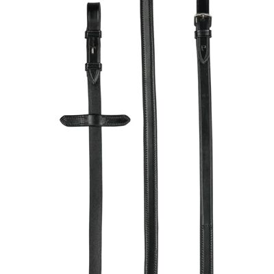 CATAGO Zügel Pony - Leder und Gummi, Schwarz, Für Pferde CATAGO Zügel Pony - Leder und Gummi, Schwarz, Für Pferde