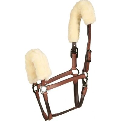 CATAGO Lederhalfter mit Faux Fur - Braun (Cob) - Halter CATAGO Lederhalfter mit Faux Fur - Braun (Cob) - Halter