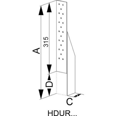Simpson Strong-Tie - Zuganker 2-Teilig - Oberteil, Stahl Verzinkt - HDUL 465G Simpson Strong-Tie - Zuganker 2-Teilig - Oberteil, Stahl Verzinkt - HDUL 465G