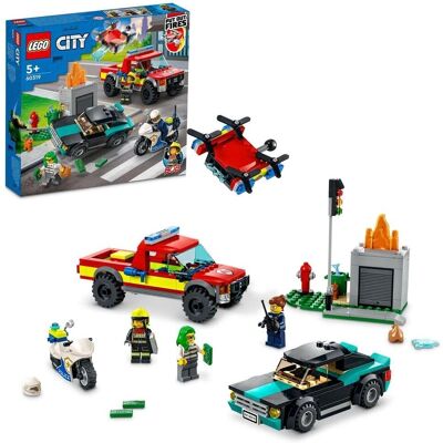 Ensemble de Secours Incendie et Poursuite Policière LEGO City - Jeu de Véhicules Ensemble de Secours Incendie et Poursuite Policière LEGO City - Jeu de Véhicules