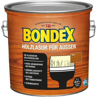 Bondex Holzschutzlasur - Braun (Teak) - Außenlasur Bondex Holzschutzlasur - Braun (Teak) - Außenlasur