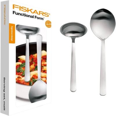 Fiskars Servierbestikk - 2 deler - Rustfritt stål - Sølv/matt - Funksjonell form Fiskars Servierbestikk - 2 deler - Rustfritt stål - Sølv/matt - Funksjonell form