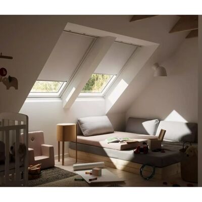VELUX Verdunkelungsrollo, weiß/aluminiumfarben - Roller Blind VELUX Verdunkelungsrollo, weiß/aluminiumfarben - Roller Blind